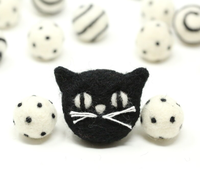 Balles de jeu artisanales de qualité supérieure en 100 % laine de Nouvelle-Zélande, jouets à mâcher biodégradables pour animaux de compagnie, prêts à l'emploi avec herbe à chat, jouet d'entretenissement pour chatons d'intérieur