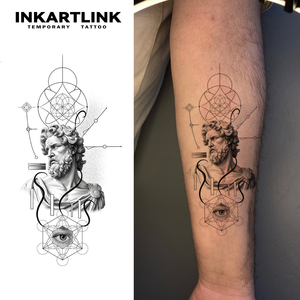 INKARTLINK - Pegatina de Tatuaje para el Cuerpo, Pegatina de Tatuaje de Papel, Flor de Dalia Negra y Gris, Resistente al Agua, Ecológica, de Larga Duración, 15 Días - Product Image 1