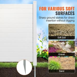 <span class=keywords><strong>Kit</strong></span> de clôture d'intimité <span class=keywords><strong>en</strong></span> alliage d'aluminium <span class=keywords><strong>PVC</strong></span> <span class=keywords><strong>blanc</strong></span> durable 6 pieds de bois traité thermiquement sans creuser Ranch bétail piscine maisons écrans Construction - Product Image 2