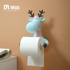 Top Rhyme Bubble Girl Wall Mounted Tissue <b>Holder</b> Creative Cartoon Toilet Paper Roll <b>Holder</b> Bathroom Decor - Product Image 2