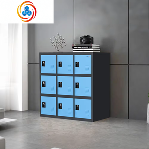 Armoire de rangement de bureau en métal, 9 portes, casiers pour employés avec loquet de verrouillage - Product Image 3