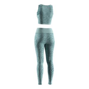 Ensemble de Pilates pour femmes avec impression par sublimation personnalisée, débardeur court compressif et leggings de sport taille haute OEM - Product Image 2