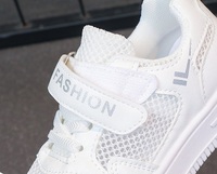 Chaussures blanches pour enfants, chaussures plates décontractées à la mode pour filles, chaussures de sport respirantes en mesh pour garçons