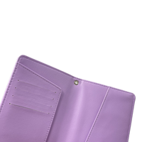 Dompet Kartu Lipat PU Multi Slot Kartu, Tempat Kartu Paspor Tipis, Kantung Kartu Portabel, OEM/ODM Logo Kustom