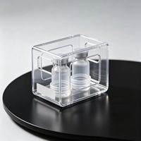 Boîte d'emballage personnalisée en plastique de qualité alimentaire pour flacons, vente en gros OEM, haute qualité, boîte de rangement pour flacons de 3 ml à 2 compartiments pour ampoules cosmétiques