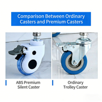Chariot médical moderne en acier inoxydable pour équipement hospitalier, léger, pour urgences chirurgicales et soins infirmiers, 4 roulettes, 2 tiroirs, verrouillage centralisé