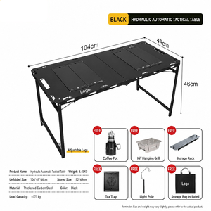 <span class=keywords><strong>Set</strong></span> Tavolo da Campeggio IGT Supreme con Griglia BBQ, Vassoio per Tè, <span class=keywords><strong>Set</strong></span> da Tè, Sollevamento Idraulico per Picnic all'Aperto - Product Image 1