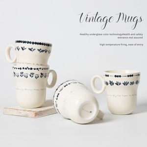 M 350ml 12oz peint à la main chocolat chaud lait café tasses en céramique avec poignée pour le petit déjeuner meilleurs cadeaux pour les amis de la <span class=keywords><strong>famille</strong></span> - Product Image 1