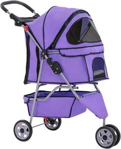Carrito Plegable para Perros Grandes, Medianos y Pequeños, Transportín para Gatos, Carrito para Mascotas de 3 Ruedas, Carrito Plegable para Perros - Product Image 2