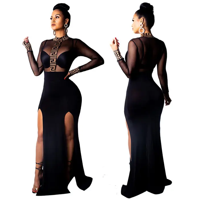 Q3586-luxury dresses women elegant side split high split cocktail dress ladies party dresses women