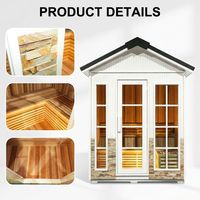 Sauna extérieur en bois massif, type cabine, avec poêle à vapeur, en bois de pruche, pour villa et jardin, pour sauna sec et spa, Roomstock