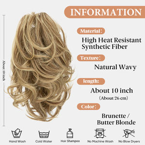 Venta al por mayor nuevo diseño garra Clip en extensiones de cabello Cola de Caballo <span class=keywords><strong>corto</strong></span> rizado Cola de Caballo Natural ondulado sintético postizo para las mujeres - Product Image 2