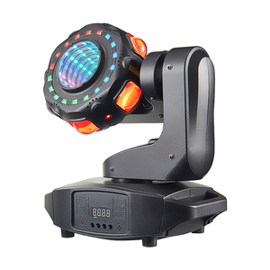 Projecteur de scène MOKE multi-effets 120W RGBW à tête mobile, avec fonctions boule disco, faisceau et stroboscope, éclairage DJ DMX pour mariages, clubs, discothèques et scènes DJ - Product Image 2
