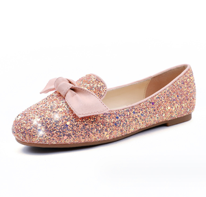 Chaussures plates de princesse à paillettes et nœud papillon pour filles, design personnalisé, pour l'extérieur, l'été, usine OEM, chaussures de fête tendance - Product Image 4
