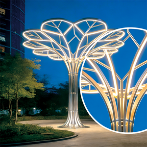Installazione Artistica LED con Struttura in Acciaio a Forma di Albero della Vita, Design Geometrico Iridescente IP65 3D per Decorazione Paesaggistica Esterna - Product Image 5