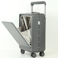 Valise PC personnalisable durable à poignée large, ouverture frontale, design moderne, roulettes pivotantes, bagage cabine portable, cadre en aluminium léger, avec serrure