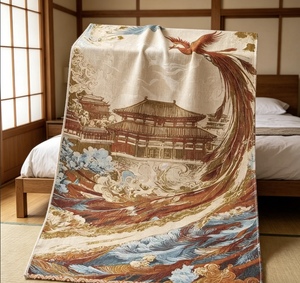 [Le Phénix reflète l'opulence du palais] Serviette de bain grande taille en gaze de coton jacquard écologique, artisanat du patrimoine culturel immatériel - Product Image 1
