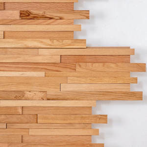 Panneaux de bardage en bois véritable effet 3D, brun, contreplaqué, panneaux muraux en bois 3D, revêtement - Product Image 1