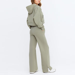 Pantalon taille haute à jambes larges Gym <span class=keywords><strong>Jogging</strong></span> Wear Femmes Tenues Pantalons longs de haute qualité - Product Image 3