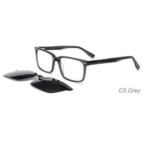 Vente en gros de montures en acétate rectangle noir écologique OBM 56-18-145 Lunettes de soleil en acétate marron Lunettes de soleil unisexes grises personnalisées en acétate - Product Image 2