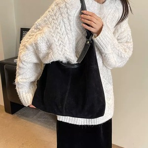 2026 Fall Winter Retro <b>Tote</b> Bag for Women Maillard Style Suede Shoulder Bag Large Capacity Casual Work Bag - Product Image 4