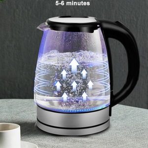 Bouilloire électrique de cuisine, cloches à thé en verre, veste de 1,8 l, ensemble de plateaux d'hôtel en acier inoxydable, sifflet col de cygne, café portable - Product Image 4