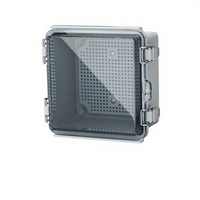 Boîtier de jonction extérieur étanche IP67 en ABS avec porte transparente à charnières, loquets sécurisés, surface anodisée 5.9x5.9x3.5
