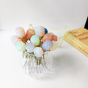 Bán Buôn Màu Sắc Khác Nhau Tay Phục vụ <span class=keywords><strong>Rose</strong></span> Flower Chữa Bệnh Tự Nhiên Pha Lê Cho Pha Lê Valentine Của Món Quà Ngày - Product Image 5