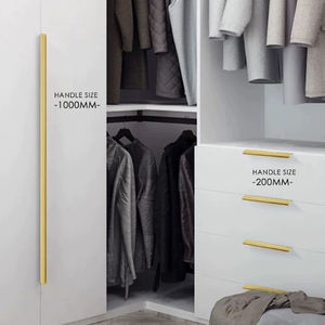 Puxadores de Alumínio Dourados para Cozinha, Tipo Oculto, Puxadores de Porta de Armário em Estilo Minimalista Moderno - Product Image 3