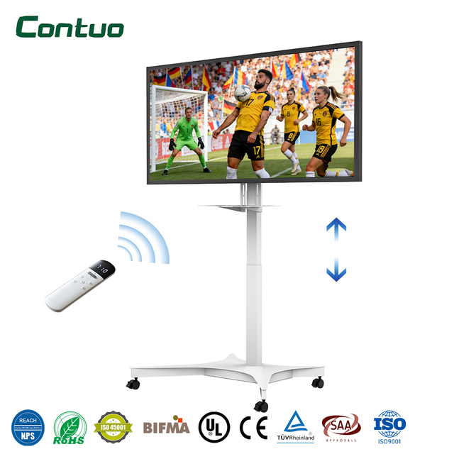 Electric Removable TV Cart for 32' to 70', TV Height Adjustable up to 67' Motorized Tv Lift Mechanism with Remote Controller