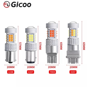 Luz LED de Señalización 1156 BA15S 1157 BAY15D Canbus para Auto, 3030SMD, Doble Color, 7440 7443 3156 3157, Bombilla de Señalización Trasera, Ámbar/Blanco - Product Image 6
