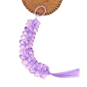 Parrucca Colorata in Fibra Sintetica per Bambine Stile Principessa Elsa, Treccia con Elastico per Capelli, Treccia a Bolle con Riflessi per Bambine - Product Image 5