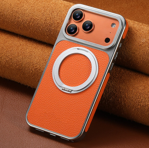 Étui de téléphone à chargement sans fil magnétique en cuir 360 °   Support rotatif avec anneau et finition givrée pour iPhone 17 Pro Max 16 15 14 13 - Product Image 6