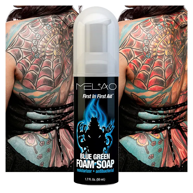 MELAO Частная торговая марка органическое веганское успокаивающее противовоспалительное уменьшает отеки боль пирсинг татуировки синие чистящие мыло