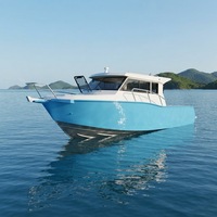 Perahu Aluminium Allsealion Alloy Boat Offshore 7.5m Gospel Fishing Boat, Kapal Pancing Aluminium Mesin Tempel Baru 200-300HP 8 Orang