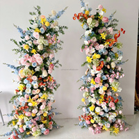 Groothandel Groene Rozen Hoorn Bloemenboog voor Bruiloft Zijden Bloemenboog voor Bruiloft Achtergrond Stof Bruiloft Boog Bloemen