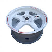 Nouvelles jantes en alliage d'aluminium à 5 branches de style TE37, 15-18 pouces, pour voitures de course JDM, certifiées VIA JWL, blanc bronze