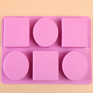 Molde de silicona para hacer jabón artesanal con 6 cavidades ovaladas y cuadradas, molde para hacer jabón con varias hojas de plantas para herramientas de baño. - Product Image 3