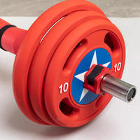 Plaques de musculation en fonte Captain America à grands trous, avec poignée ergonomique, revêtement en caoutchouc inodore, 5 cm, solides, en promotion