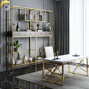 Estantería de Metal VV0508 para Hotel, armario personalizado, marco de acero inoxidable con capas de mármol, nuevo producto - Product Image 3