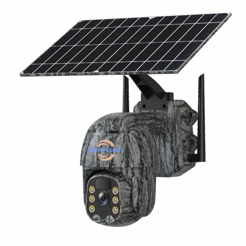 Jianvision PIR sensore auto motion tracking cctv sistema di telecamera sentiero pannello solare 4g solare ptz macchina fotografica tuya per azienda agricola