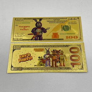 Spedizione gratuita <span class=keywords><strong>Anime</strong></span> cinque notti presso il Cartoon di Freddy in polimero banconota in lamina d'oro placcata - Product Image 4