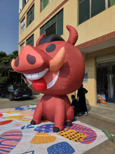 Надувная рекламная фигура QIQU в виде красного бараньигона высотой 4 м с вентилятором для вечеринок и промоакций в торговых центрах - Product Image 3