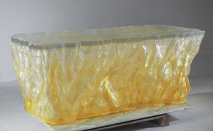 Îlot de cuisine en résine Iceberg, comptoirs translucides en cascade, table à manger, décoration intérieure pour villa, hôtel, club - Product Image 3