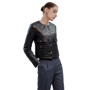 Couleur Marron Coupe élégante Jaune Dernier graphique Ensemble Boîtes artificielles Fringe Lady's Qualitypure Riding Veste en cuir noir - Product Image 2