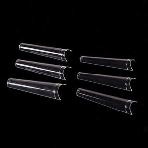 Tszs French Half Cover <span class=keywords><strong>XXL</strong></span> Extra Long NO C Curve Coffin Manicure Nail Tips 10 tamaños Clear False Nails Tips para salones de uñas - Product Image 2