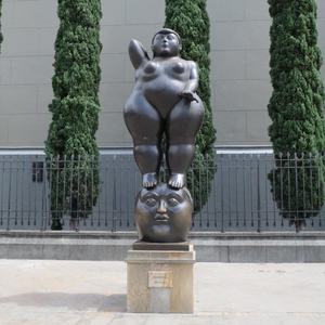Scultura in Rame Stile Fernando <span class=keywords><strong>Botero</strong></span>, Statua in Bronzo a Grandezza Naturale di Donna Nuda Seduta, Raffinata e Formosa - Product Image 3
