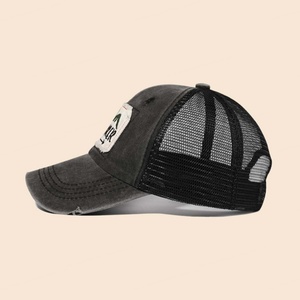 Gorra de béisbol desgastada lisa de gran oferta, gorra de camionero personalizada con apliques - Product Image 5