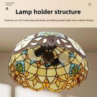 Luminaire suspendu en verre de style Tiffany, rétro nordique, lampe de plafond en fer de luxe pour chambre à coucher, escalier, bar et restaurant