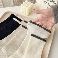 Chaussettes mi-mollet en coton respirantes de couleur unie blanches pour femmes, style ballet-japonais, printemps/automne